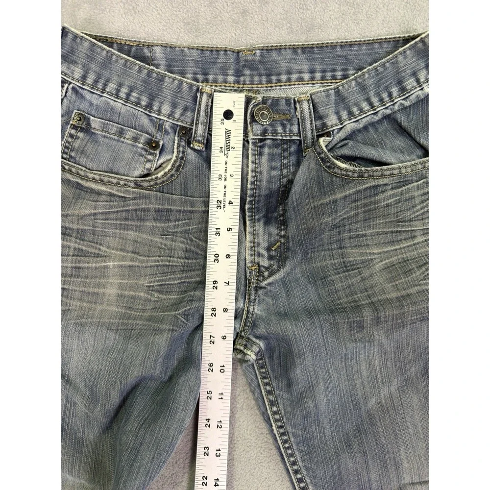 Levis Jeans Youth Boys 28x28 Blue Denim 514 Slim Straight Medium Wash Whiskered